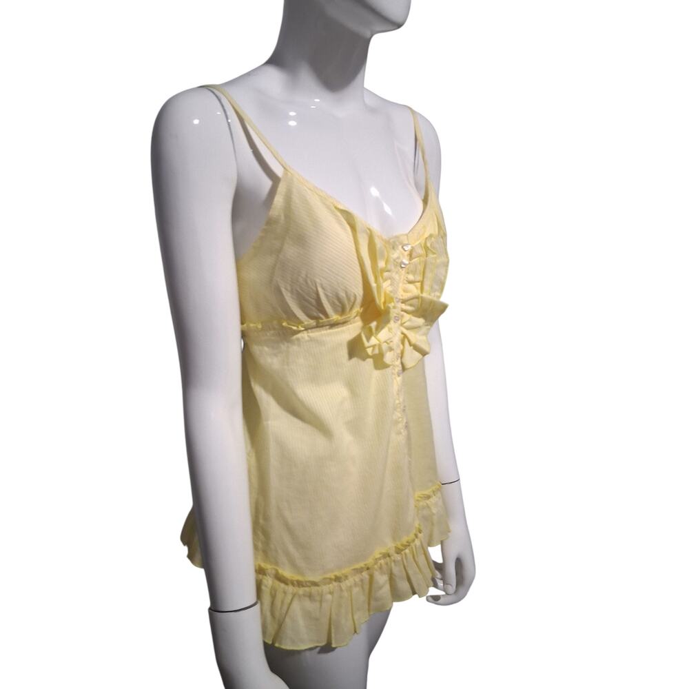 Y2K Junior size M Babydoll Ruffle‎ Grungecore  Indie Sleaze Smocked Tank Top - Picture 9 of 9